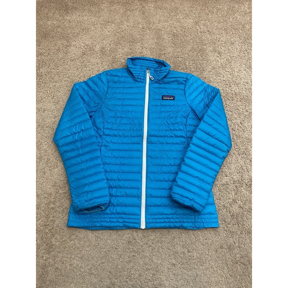 Patagonia Down Shirt Jacket Womens XS Blue Puffer Insulated Full Zip Outdoor